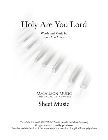 Holy Are You Lord-Sheet Music (PDF Download) + Lead Sheet