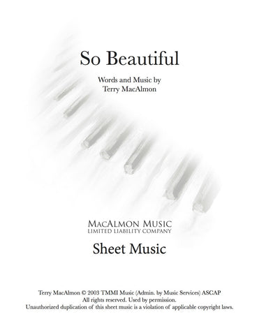 So Beautiful-Sheet Music (PDF Download) + Lead Sheet