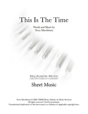 This Is The Time-Sheet Music (PDF Download) + Lead Sheet