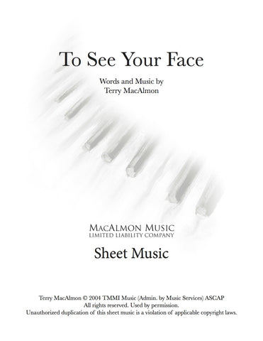 To See Your Face-Sheet Music (PDF Download) + Lead Sheet
