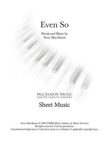 Even So-Sheet Music (PDF Download) + Lead Sheet