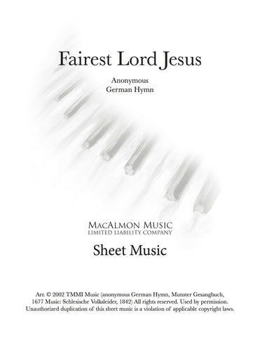 Fairest Lord Jesus-Sheet Music (PDF Download)