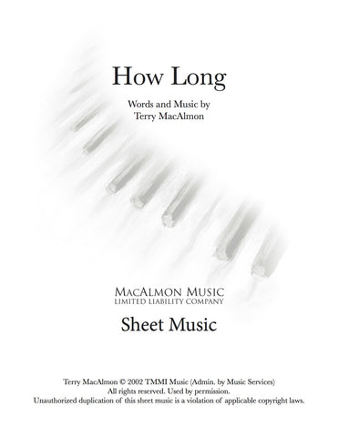 How Long-Sheet Music (PDF Download) + Lead Sheet