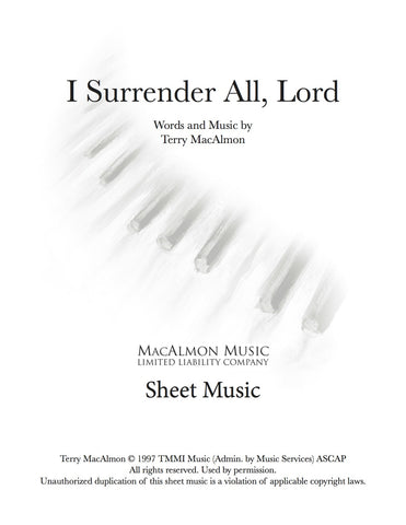 I Surrender All, Lord-Sheet Music (PDF Download) + Lead Sheet