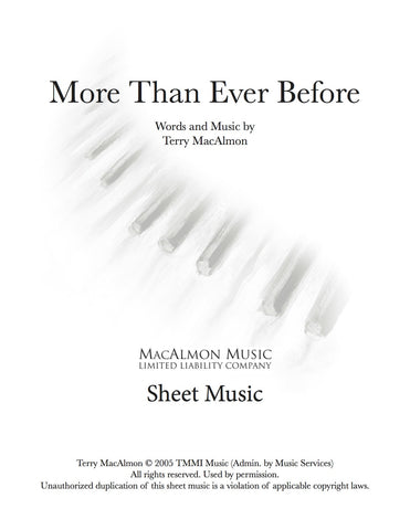 More Than Ever Before-Sheet Music (PDF Download) + Lead Sheet